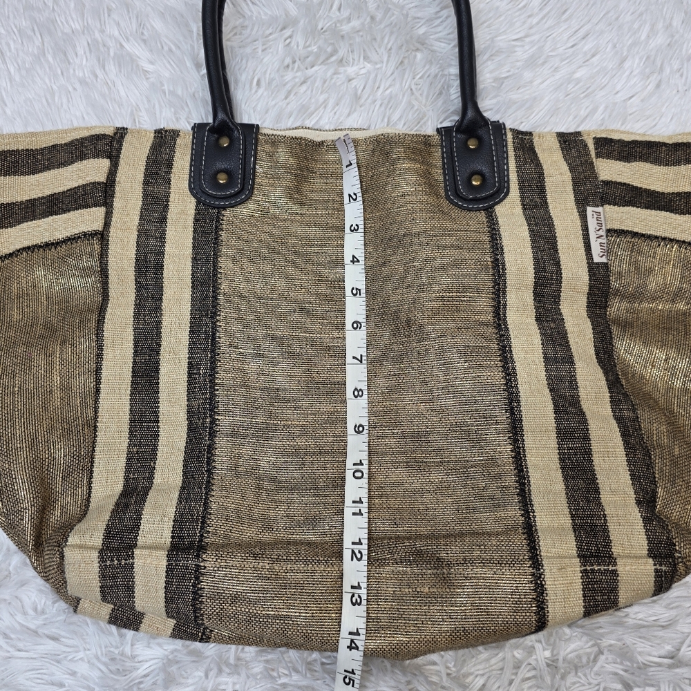 Sun n sand large cotton zipper beach‎ tote bag. - Picture 7 of 7